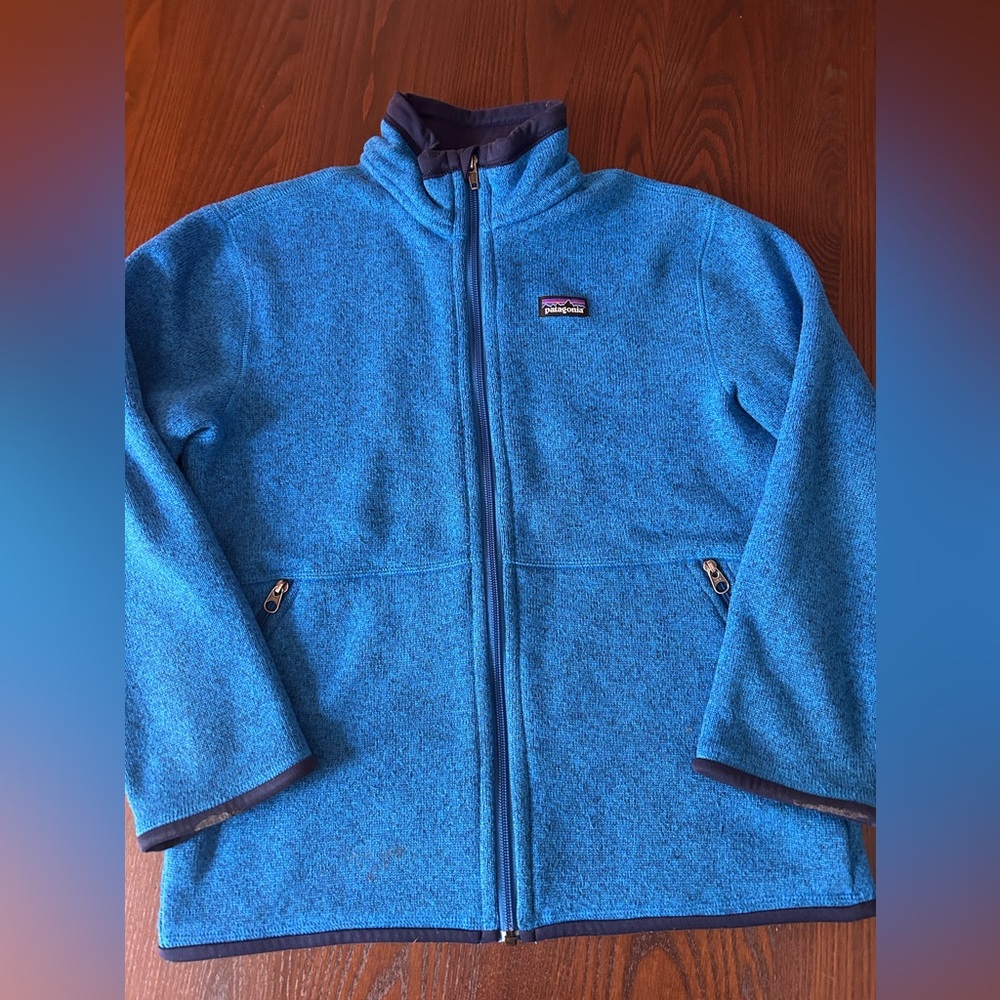 Patagonia Kids Blue Full Zip Jacket Size 10